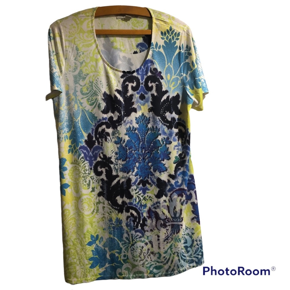 Laura Ashley Multicolored Short Sleeve Blouse